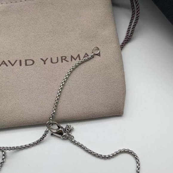 David Yurman Sterling Silver Crossover Bar Pendant Necklace - Picture 2 of 11